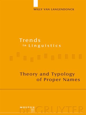 cover image of Theory and Typology of Proper Names